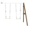 Image de Portique mural en bois Marron Blanc 2 balançoires 160x244x207cm
