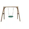 Image de Portique en Bois Marron avec Balancoire siege Nid Rond