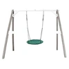 Image de Portique en Bois Gris Blanc avec Balancoire siege Nid Rond