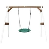 Image de Portique en bois Blanc Marron avec balancoire siège nid rond