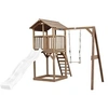 Image de Beach Tower avec Balancoire Simple Marron Toboggan Blanc