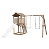 Image de Beach Tower avec Balancoire Double Marron Toboggan Blanc