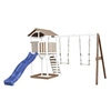 Image de Beach Tower avec Balancoire Double Marron Blanc Bleu Toboggan