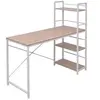 Image de Bureau avec bibliothèque à 4 niveaux couleur chêne