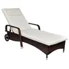 Image de Chaise longue beige L. 198 cm H. 30 cm en resine tressee non pliable
