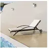 Image de Chaise longue L. 65 cm noir en resine tressee H. 39 cm non empilable non pliable