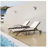 Image de Chaises longues avec table Résine tressée Marron