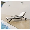 Image de Chaise longue noir H. 37 cm L. 65 cm en resine tressee non pliable