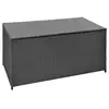 Image de Boîte de rangement de jardin noir 120x50x60 cm résine tressée