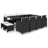 Image de Salon de jardin rotin noir 13 pieces 225.0 x 109 x 74 12 personnes
