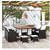 Image de Salon de jardin resine tressee noir 9 pieces 8 personnes