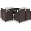 Image de Salon de jardin rotin beige 5 pieces 8 personnes