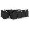 Image de Salon de jardin resine tressee 13 pieces 4 personnes 225.0 x 109 x 74 cm noir
