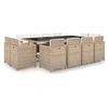 Image de Salon de jardin vidaxl resine tressee beige 4 personnes 225 x 109 x 74 cm 13 pieces