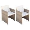 Image de Lot de 2 chaise exterieur non pliable en resine tressee H. 85 cm beige