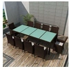 Image de Salon de jardin resine tressee beige 11 pieces 250.0 x 100 x 74 10 personnes