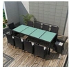 Image de Salon de jardin resine tressee noir 11 pieces 250.0 x 100 x 74 cm 10 personnes