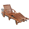 Image de Chaise longue en acacia H. 30 cm marron L. 200 cm non empilable pliable