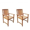 Image de Chaises de Salle à Manger d'Extérieur Jardin 2 pcs Acacia Massif Marron