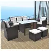 Image de Ensembles canapes. fauteuils et tables de jardin beige 7 personnes 6 pieces 62 x 61 x 87 cm acier
