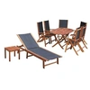 Image de Salon de jardin bois multicolore 9 pieces