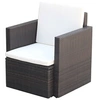 Image de Tuinstoel met kussens poly rattan bruin42668