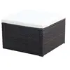 Image de Tabouret repose pied Résine tressée 53 x 53 x 30 cm Marron