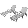 Image de Chaises longues lot de 2 avec table Acier Anthracite