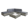 Image de Salon de jardin avec coussins 6 pcs résine tressée gris