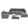 Image de Ensembles canapes. fauteuils et tables de jardin 6 pieces 2 personnes acier x 69.5 x 52.5 cm gris