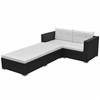 Image de Salon de jardin modulable 3 pieces resine tressee 3 personnes 69.5 x 139 x 52.5 cm noir