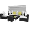 Image de Salon de jardin modulable vidaxl resine tressee 6 personnes 7 pieces