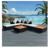 Image de Salon de jardin 7 pcs avec coussins Résine tressée Noir