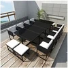 Image de Salon de jardin 13 pcs avec coussins Résine tressée Noir