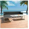 Image de Salon de jardin - - 4 pcs - Aluminium Noir - Résistant - Confortable - Extérieur