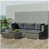 Image de Salon de jardin modulable resine tressee gris 5 pieces x 69.5 x 52.5 4 personnes