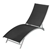 Image de Chaise longue en acier L. 142 cm noir H. 73 cm non empilable pliable