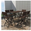 Image de Salon de jardin resine tressee marron 7 pieces 6 personnes