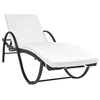 Image de Chaise longue H. 56 cm noir L. 193 cm en resine tressee non pliable