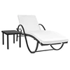 Image de Chaise longue H. 40 cm L. 193 cm en resine tressee noir non pliable