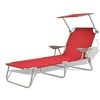 Image de Chaise longue en acier rouge L. 58 cm H. 27 cm non empilable pliable