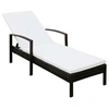 Image de Chaise longue beige H. 52 cm L. 68 cm en resine tressee non pliable