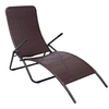 Image de Chaise longue marron en rotin L. 61 cm H. 95 cm non empilable pliable