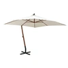 Image de Parasol - Blanc - 300 x 300 cm - Mât déporté - Polyester - Montage facile