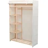 Image de Garde robe en tissu et bois de pin 110x40x170 cm
