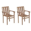 Image de Chaises empilables de jardin lot de 2 Bois de teck solide