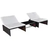 Image de Chaises de jardin inclinables lot de 2 et table résine tressée