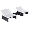 Image de Ensemble de salon de jardin - - 43069 - 2 chaises inclinables - table basse - résine tressée noire
