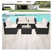 Image de Salon de jardin modulable resine tressee noir 5 pieces 60 x 50 x 60 4 personnes