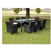 Image de Ensemble à manger d extérieur 9pcs coussins résine tressée noir